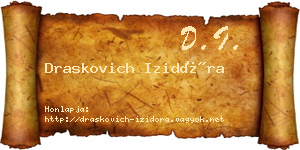 Draskovich Izidóra névjegykártya